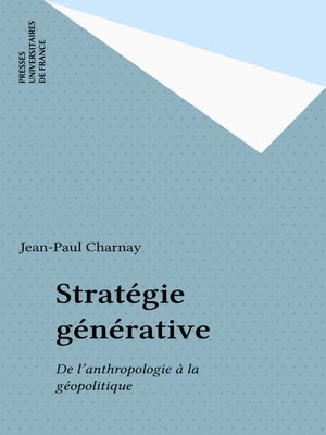 cover image of Stratégie générative